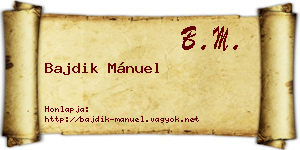 Bajdik Mánuel névjegykártya